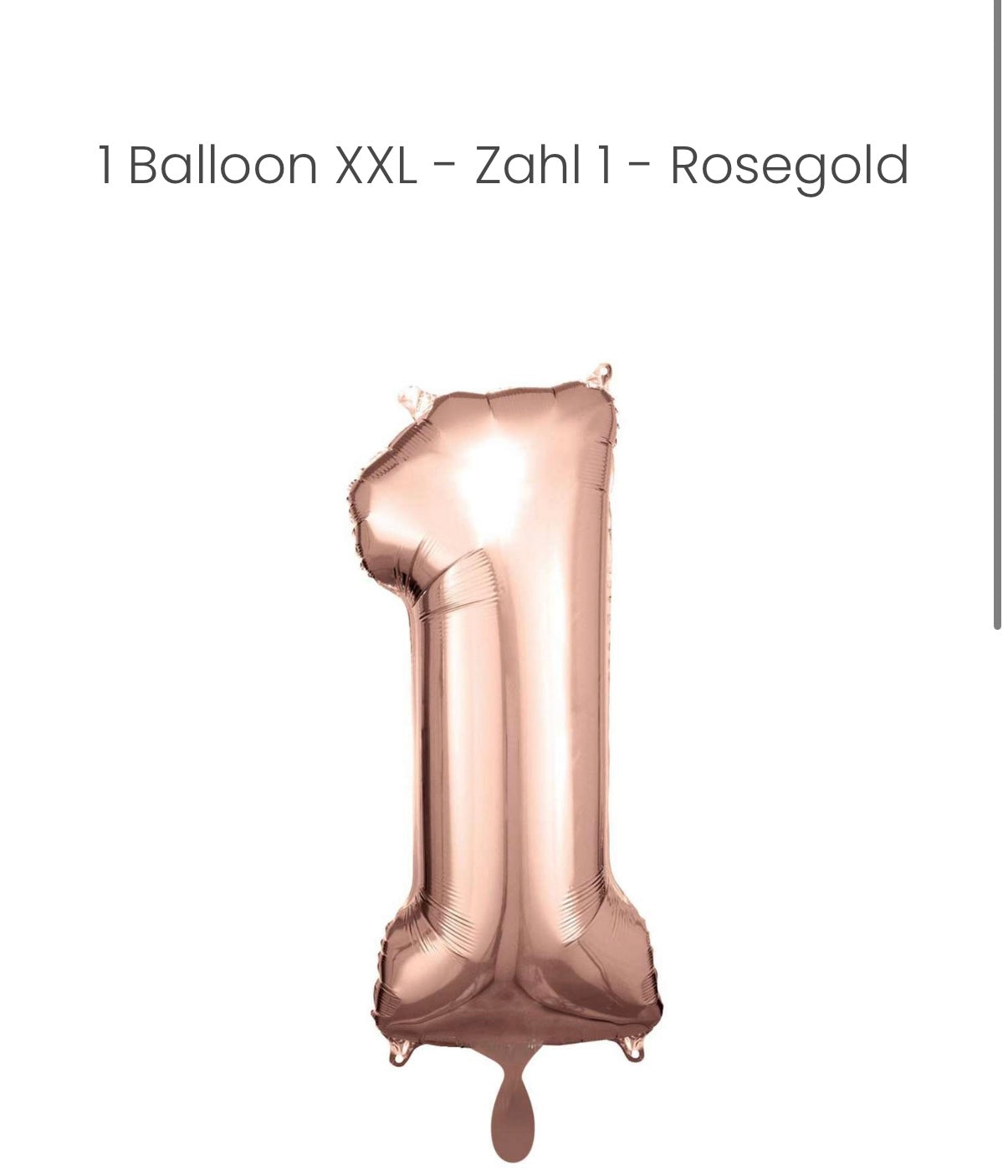 Balloon - Zahl 1 - Rosegold XXL