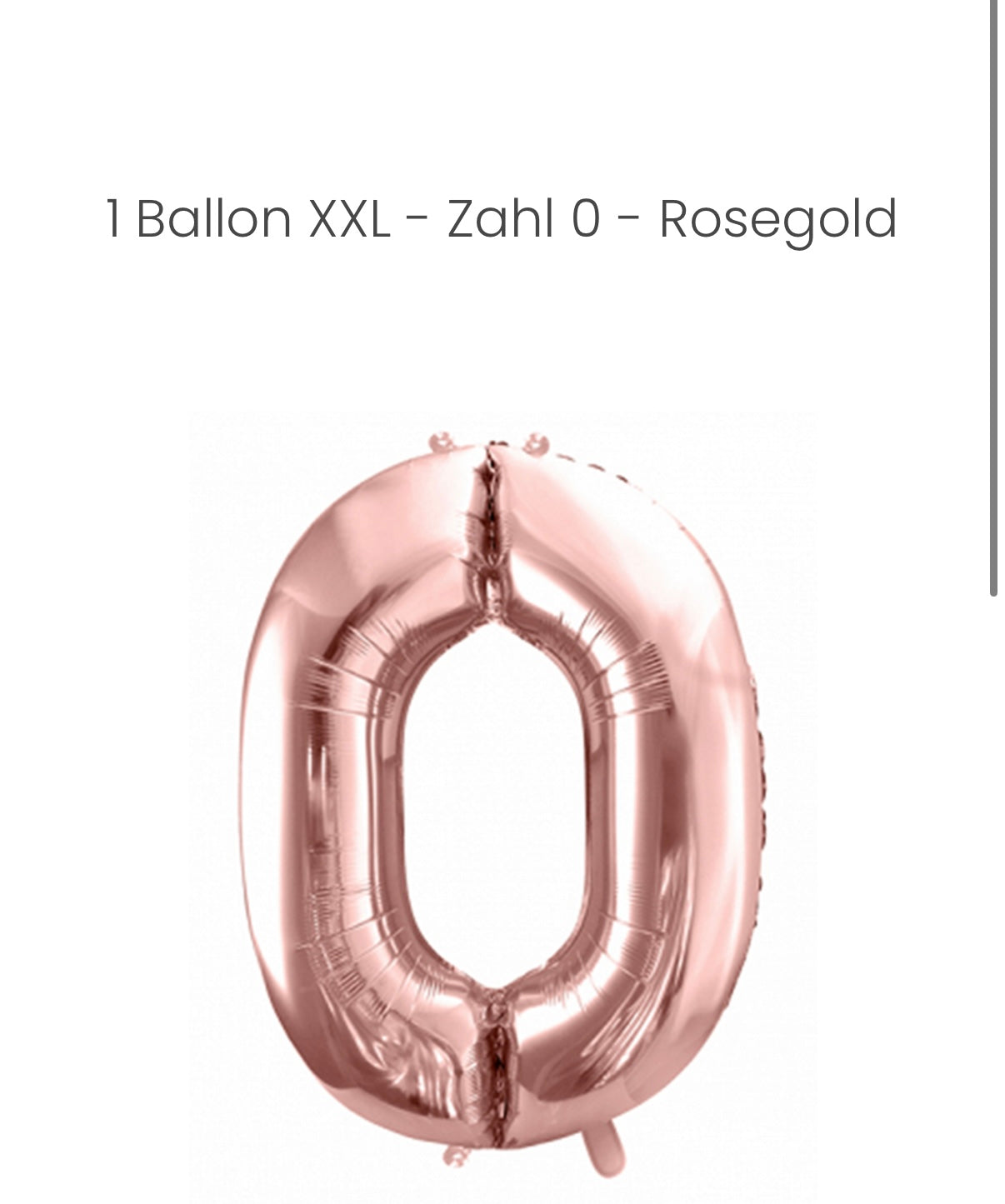 Balloon - Zahl 0 - Rosegold XXL