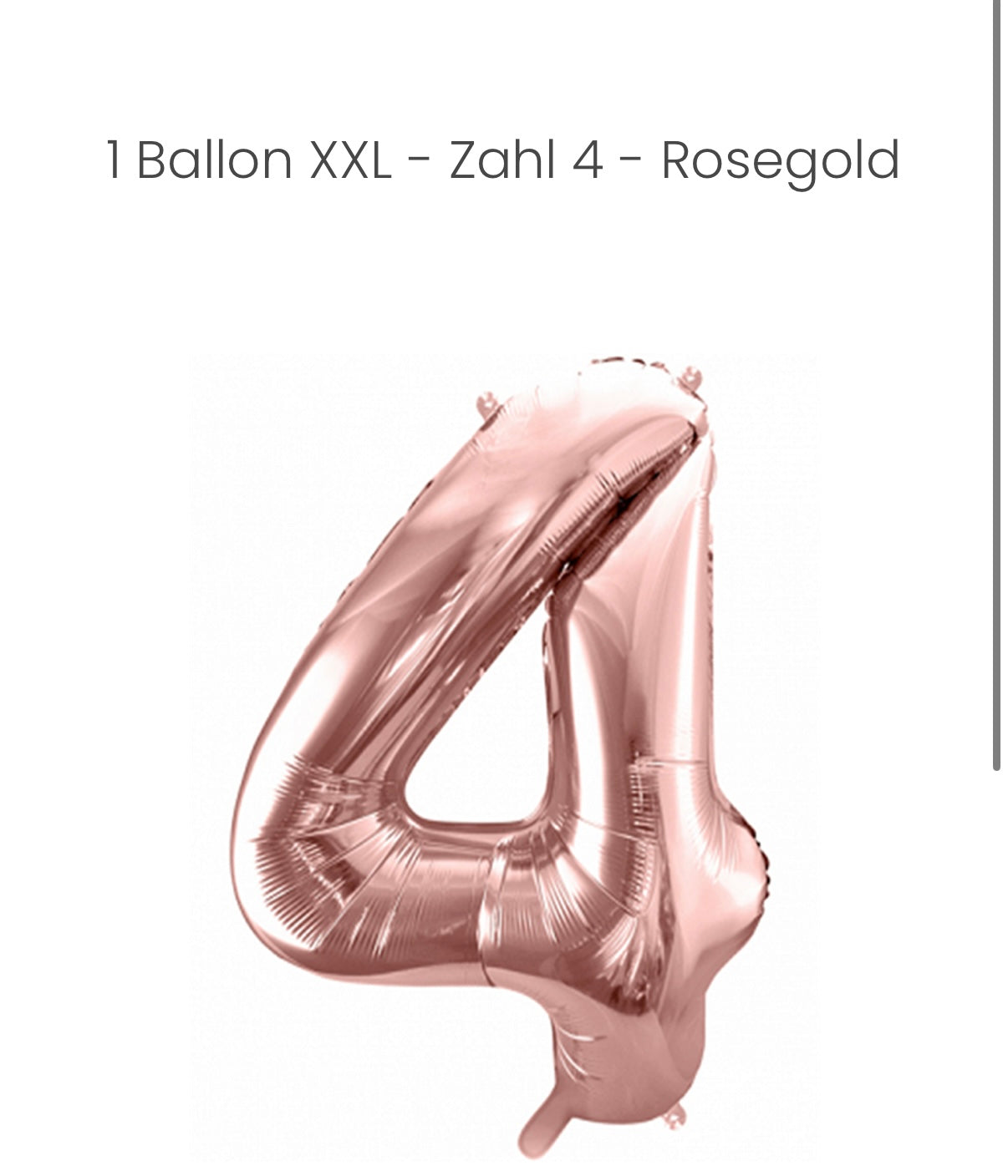 Balloon - Zahl 4 - Rosegold XXL