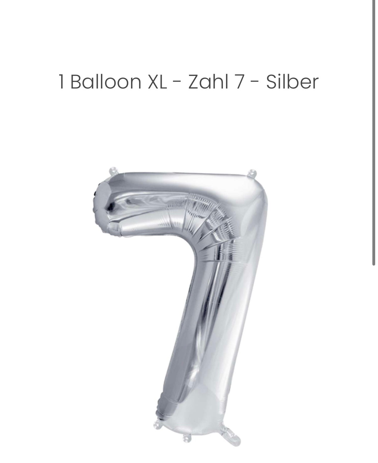 Balloon - Zahl 7 - Silber XXL