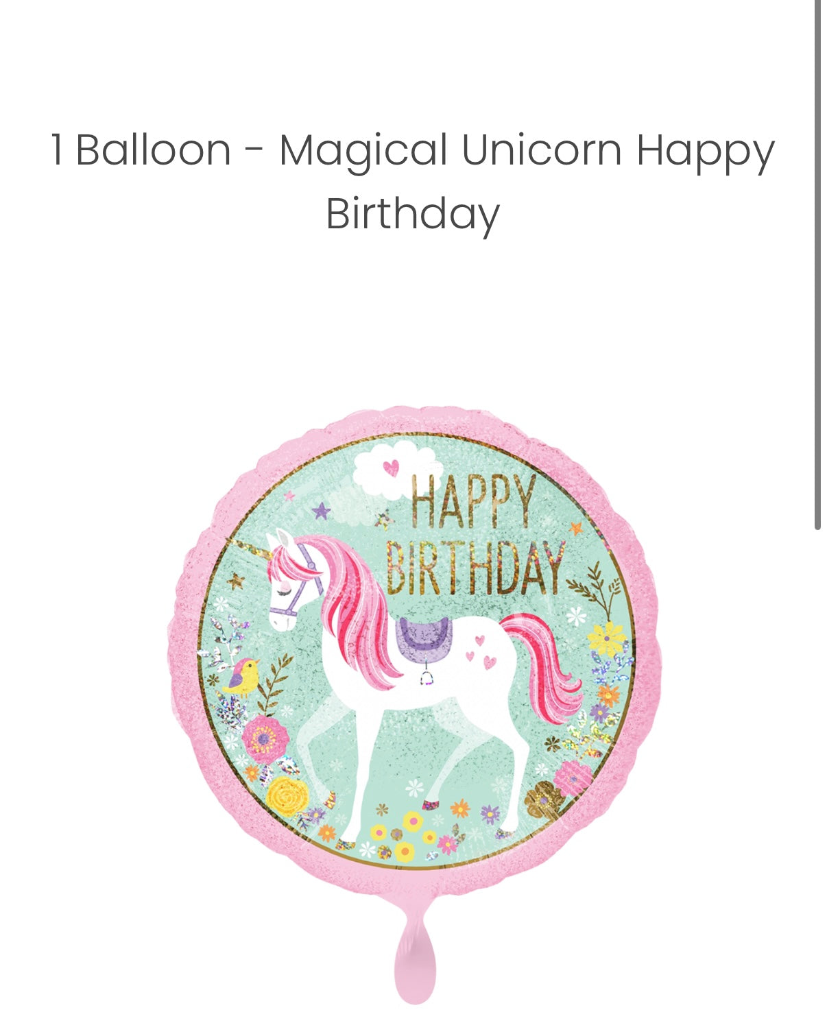 Balloon - Magical Unicorn Happy Birthday - ENG